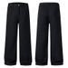 Men's Loose Fit A-Line Jeans – Sand-Washed Denim Pants For Everyday Wear (S-2XL, Coffee/Black)_mkmklike.com