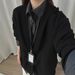 Vintage Waffle Pattern V-Neck Cardigan Unisex Autumn Winter Trendy American Cleanfit Loose Versatile Top Jacket_mkmklike.com
