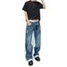Streetwear Patchwork Jeans For Men – Oversized Relaxed Fit With Washed Denim & Color-Blocking | Vintage-Inspired Baggy Pants (S-XXXL)_mkmklike.com