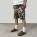 2025 Summer New American Style Leaf Camouflage Shorts Vintage Look Construction Worker Seven-point Pants Unisex_mkmklike.com