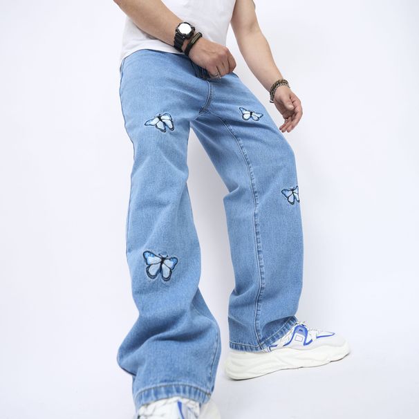 Men's Clothing new retro casual jeans, men's, trend, loose pants, high street wide leg pants, men_mkmklike.com