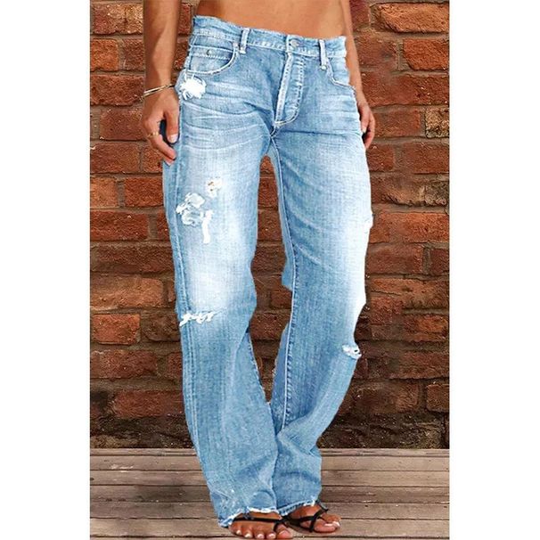 Women's Clothing Jeans Bud High Waist Raw Edge Jeans_mkmklike.com