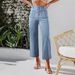Retro High-Waisted Wide-Leg Women's Jeans Single-Breasted Loose Straight Leg_mkmklike.com