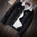 Trendy Men's Light Washed Denim Jacket With Fleece Lining, Slim Fit Winter Coat, Casual Streetwear For Youth_mkmklike.com