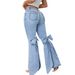 High-Waisted Flared Jeans For Women – Stretchy Denim With Bow Detail (Retro Chic, Comfort Fit)_mkmklike.com