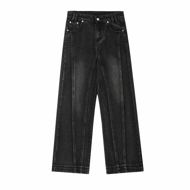 Men's Clothing Washed Distressed Vintage Washed Jeans – Relaxed Fit Distressed Denim Pants (Black & Retro, XL-3XL, Cotton Blend, High-Street Style)_mkmklike.com
