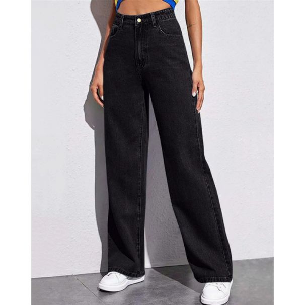 Women's Retro Fashion Loose Straight Washed Jeans Casual Versatile Trousers_mkmklike.com