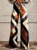 Women's Wide Leg Flare Pants Faux Denim With Five-Pointed Star Print Bohemian Casual Beach Style Cotton Jeans For Spring/Autumn & Summer_mkmklike.com