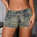 Women's Clothing New High Elastic Ultra Short Low Waist Distressed Ripped Jeans Denim Shorts For Women_mkmklike.com