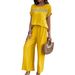 women's clothing spring and summer casual fashion solid color short-sleeved trousers suit_mkmklike.com