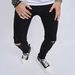 Pure Black High Street Trendy Brand Distressed Small Foot Elastic Denim Men's Slim Fit_mkmklike.com