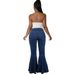 Women’s Clothing denim elastic slim fit hip hugging wide leg flared pants_mkmklike.com