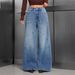 Women's Studded Jeans Style Retro Washed Casual Loose Straight Leg Pants Versatile_mkmklike.com