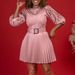Women's Clothing new fashion lace stitching pleated temperament slim dress_mkmklike.com