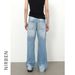 Men's Clothing High Street Ripped New Blue Washed Flared Jeans Men And Women Loose Wide Leg Pants_mkmklike.com