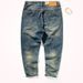 American High Street Jeans Men's Trendy Brand Loose Straight Spring And Autumn Broken Patch Retro Casual Washed Pants Men_mkmklike.com