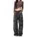 Women's Clothing Camouflage Jeans Men And Women Spring And Autumn Overalls Straight Slim Loose Wide Leg Design High Street Pants Ins Trend_mkmklike.com