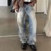 Vintage Washed Denim Pants – Oversized High Street Jeans With Cat Whisker Fading (Unisex, Light Blue, Baggy & Straight-Leg)_mkmklike.com