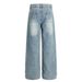 American High Street Graffiti Letter Print Washed Denim Wide-Leg Men's Punk Vibe Trend Loose Straight Long Pants_mkmklike.com