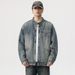 Men's Clothing Retro Washed Denim Jacket Handsome Stand Collar Casual Jacket_mkmklike.com