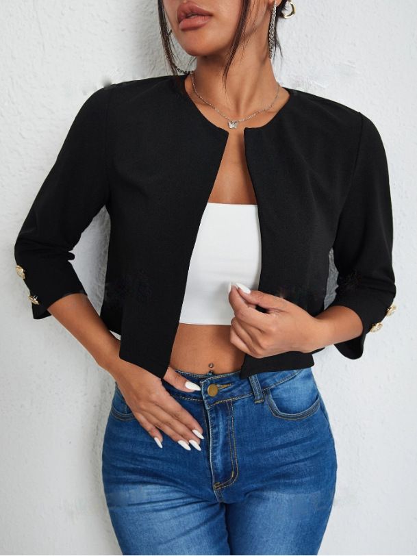 Women's Clothing Fashion Casual Temperament Commuter Niche Top Round Neck Jacket _mkmklike.com