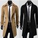 Men's autumn and winter long double-breasted trench coat men's woolen coat slim tweed coat men_mkmklike.com