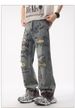 Men's Graffiti Washed Jeans – Vintage Loose Straight Leg Denim Pants With Distressed Details (S-XXL)_mkmklike.com