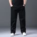Men's Relaxed Fit Stretch Denim Jeans Classic Straight Leg Comfortable Oversized Trousers for Everyday Casual Wear_mkmklike.com