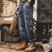 Vintage Loose Fit Cargo Jeans for Men Distressed Blue Denim Multi-Pockets Breathable Cotton Fabric Sizes 28-36_mkmklike.com