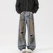 Men's Clothing Casual Jeans Ripped Casual Trousers One Piece Drop Shipping_mkmklike.com