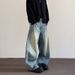 American Wide Leg Curved Knife Jeans Men's Spring And Autumn Fashion Brand Long Straight Tube Large Size Loose Baggy_mkmklike.com
