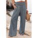 Women's Clothing New Women Pants Office Lady Cotton Linen Pockets Solid Loose Casual White Wide Leg Long Trousers_mkmklike.com