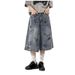 Kakulogo Graffiti Loose Wide Leg Jeans Casual Versatile Seven Point Street Fashion Shorts For Men And Women Summer Style_mkmklike.com