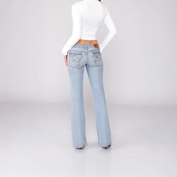 Women's Clothing Women's Washed Low Rise Y2K Flared Jeans Revice_mkmklike.com