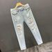Vintage Washed Men's Jeans, Relaxed Straight Leg Loose Fit Comfortable Casual Trousers For Everyday Street Style_mkmklike.com