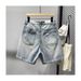Men's Retro Distressed Straight Leg Denim Shorts Casual Loose Fitting Wide Leg Mid Length Pants Trendy Versatile Summer Wear_mkmklike.com