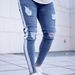 New Best-Selling Knee Hole Zipper Men's Denim Pants_mkmklike.com