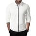 2026 Cross-Border New Autumn Cardigan Zipper Coat Casual Men's Long Sleeve Turn-Down Collar Waffle Jacket_mkmklike.com