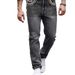 Men's Fashion Trendy Jeans Cross Border E Commerce Best Selling mid Waist Straight Pants with Special Embroidered Pocket Decorations Machine Washable Slight Stretch_mkmklike.com