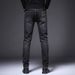 Autumn Winter New Men's Jeans Stretch Slim Fit Korean Style Trendy Dark Color Youth Slimming Casual Long Pants_mkmklike.com