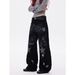 Men's Distressed Punk Wide Leg Jeans With Star Rhinestones - Vintage Washed Denim Pants For Streetwear & Casual_mkmklike.com