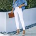Women's Clothing White Skinny Jeans For Women Casual Solid Color Denim Jeans Regular Fit Spring/Autumn Summer Polyester_mkmklike.com