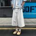 American Retro Denim Cropped Pants, Summer Pure Cotton Unisex Trendy Straight Shorts, Casual Versatile Mid-length Pants_mkmklike.com