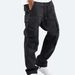 Men's cargo pants drawstring multi-pocket casual pants_mkmklike.com