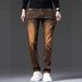Men's Dark Brown Stretchy Denim Trousers Comfortable Fit Midweight Simple Jeans Multi-Pocket Pants_mkmklike.com