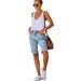 Women's Cross Border American Flag Tassel Star Printed Denim Shorts European And American Style Independent Station Jeans_mkmklike.com
