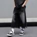 Men's Clothing Men's Retro Washed Frayed Distressed Denim Shorts American Style Summer Trendy Loose Capri Pants Gradient Look_mkmklike.com
