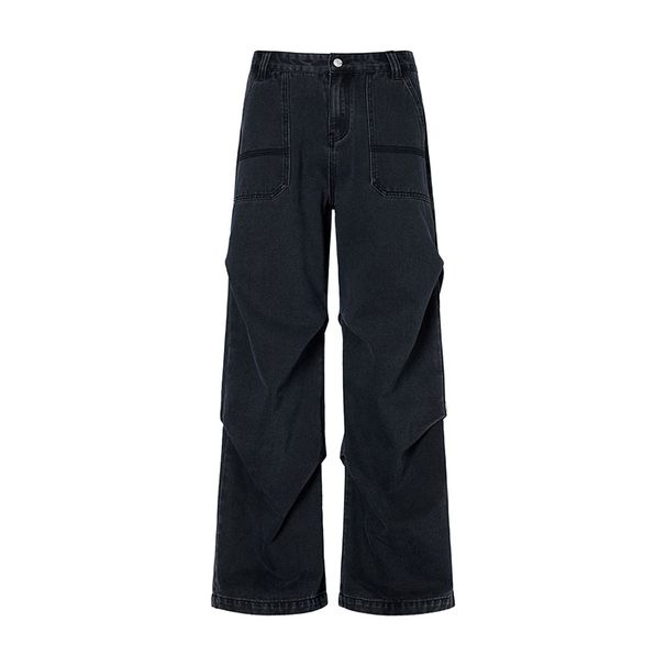 Men's Vintage Workwear Jeans - Classic Straight Fit With Slight Flare, Relaxed Trousers For Teens & Adults_mkmklike.com
