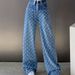 Women's Clothing High Waist Slim Floor Length Straight Denim Wide Leg Pants Women's Loose Niche High Street Ins Design 18175_mkmklike.com