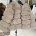 Women's Clothing fur coat fox fur patchwork winter thick warm long sleeve short fur coat_mkmklike.com